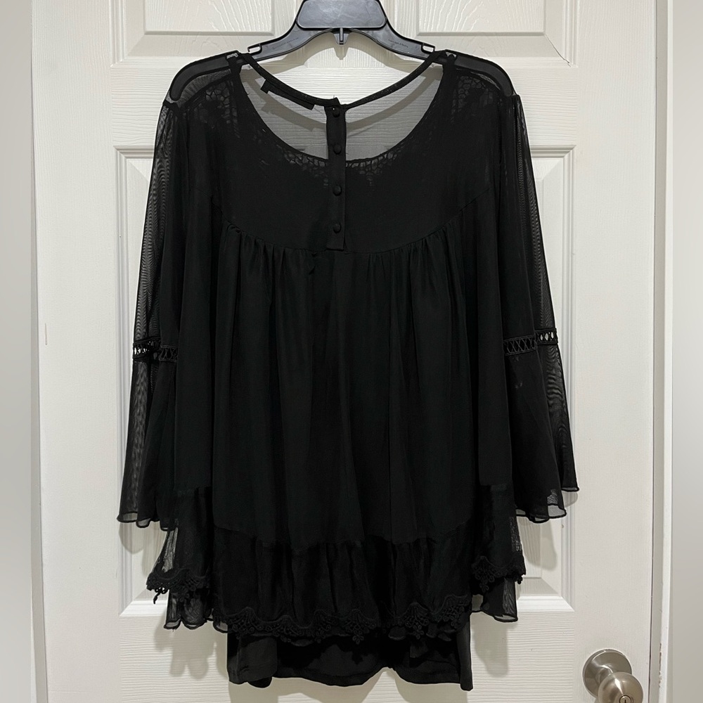 Womens Clothes 4 Piece Bundle Andree by Unit Bell Sleeve Embroidered Top Size 1X - Picture 11 of 16